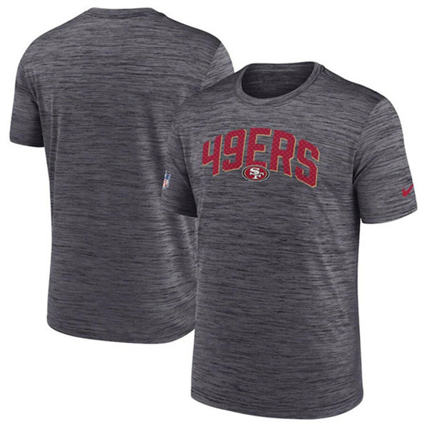 Men's San Francisco 49ers Black Sideline Velocity Stack Performance T-Shirt
